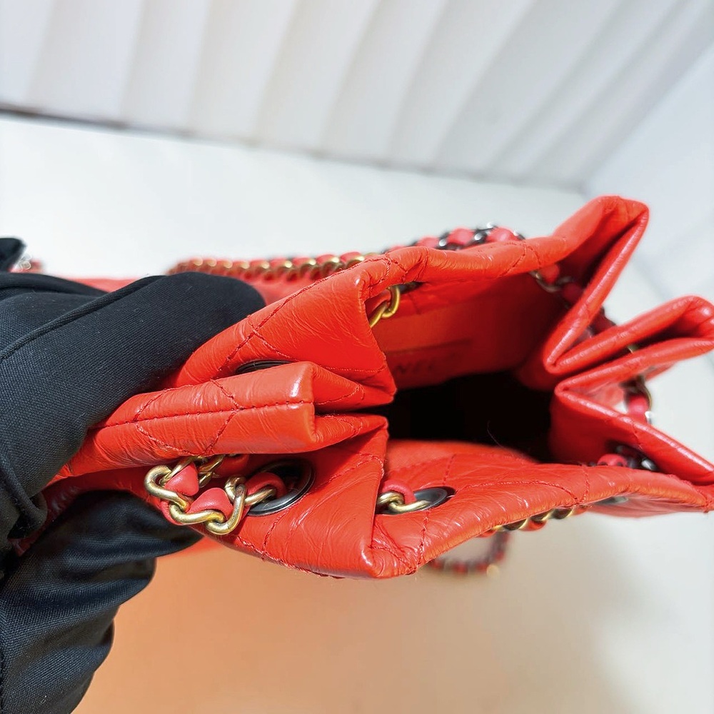 Chanel Red Quilted Leather Bucket Backpack - Picture 8 of 12